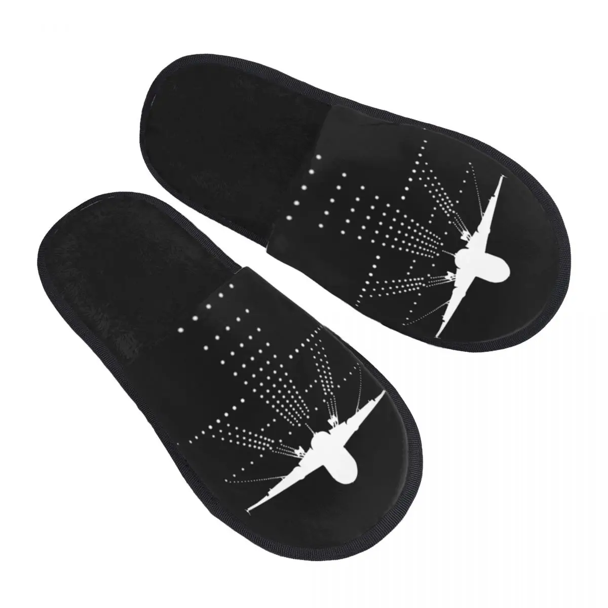 Custom Airplane Aviation Pilot Comfy Scuff Memory Foam Slippers Women Plane Aviator Gift Bedroom House Shoes