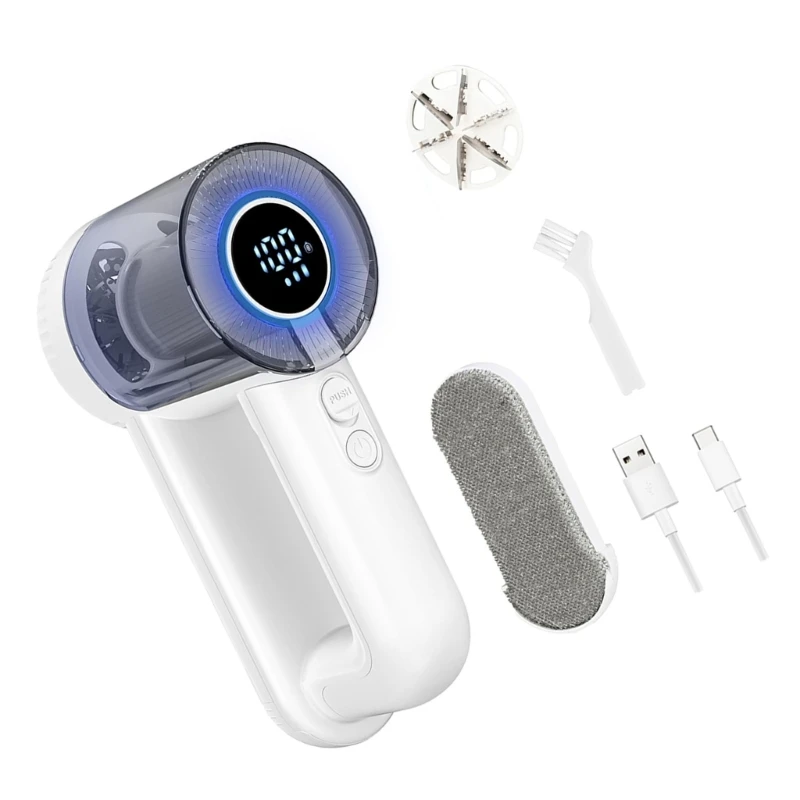 ファブリックシェーバー 電動糸くずリムーバー 充電式糸くずシェーバー セーターデフザーで毛玉を除去 3モード LEDディスプレイ