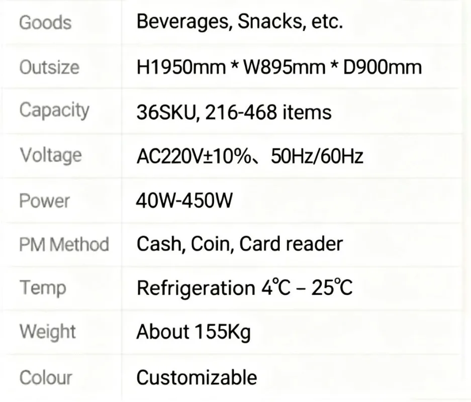 24-Hour Self-Service Vending Machine Combination Beverage and Snack Vending Machine with Refrigeration