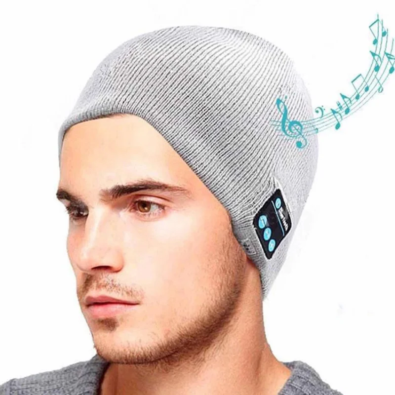 Winter Bluetooth Music Soft Beanie Hat with Stereo Headphone Headset Speaker Wireless Warm Beanie Ski Cap Warm Knitting Beanies