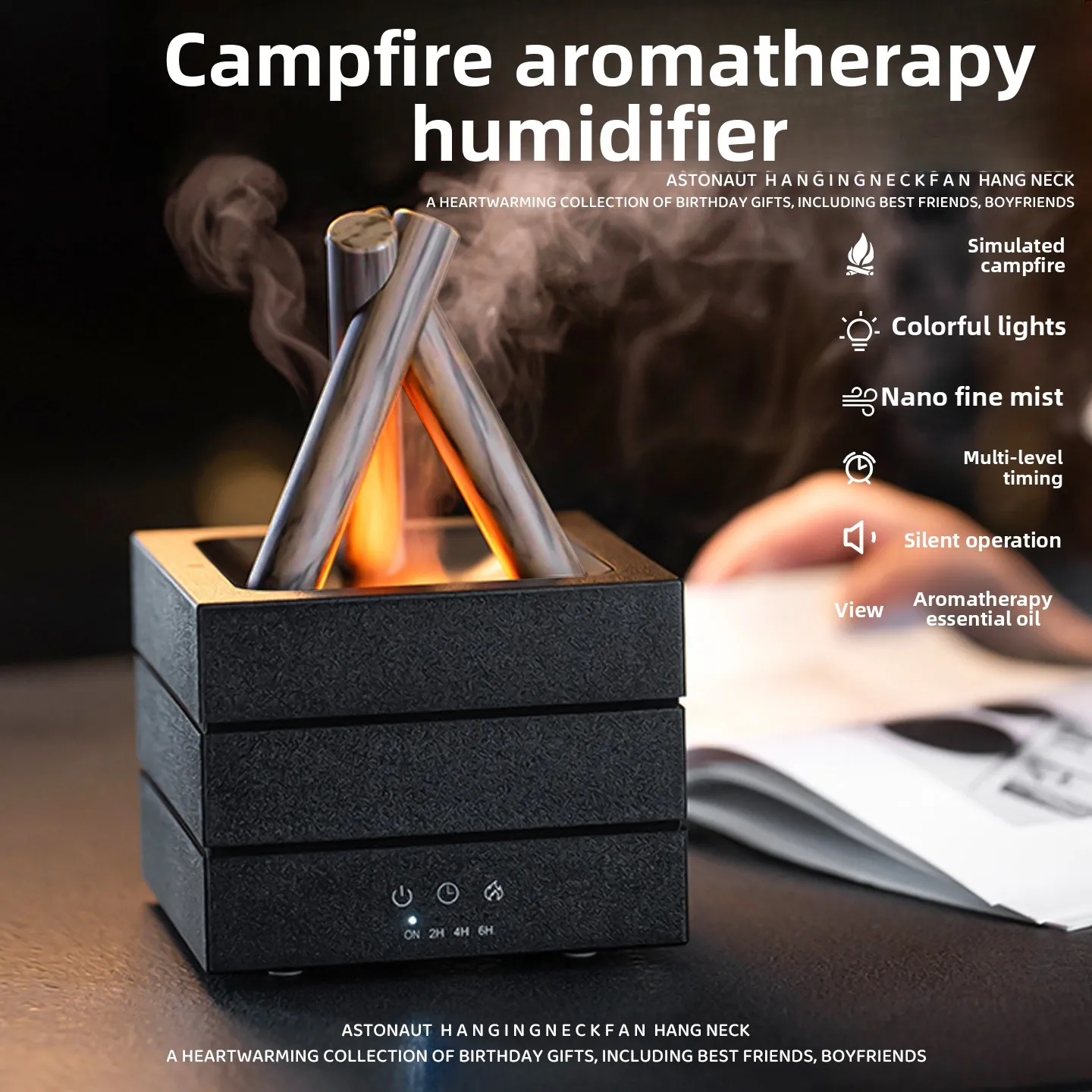 Creative Campfire Colorful Flame Humidifier Household Air Fog Usb Aromatherapy Machine