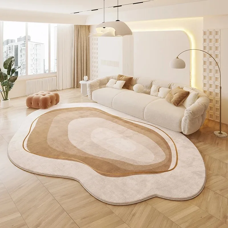 

Irregular Shape Cream Color Living Room Carpet Plush Bedroom Rug Soft Bedside Coffee Table Cloakroom Plush Mats Ковер Tapis 러그