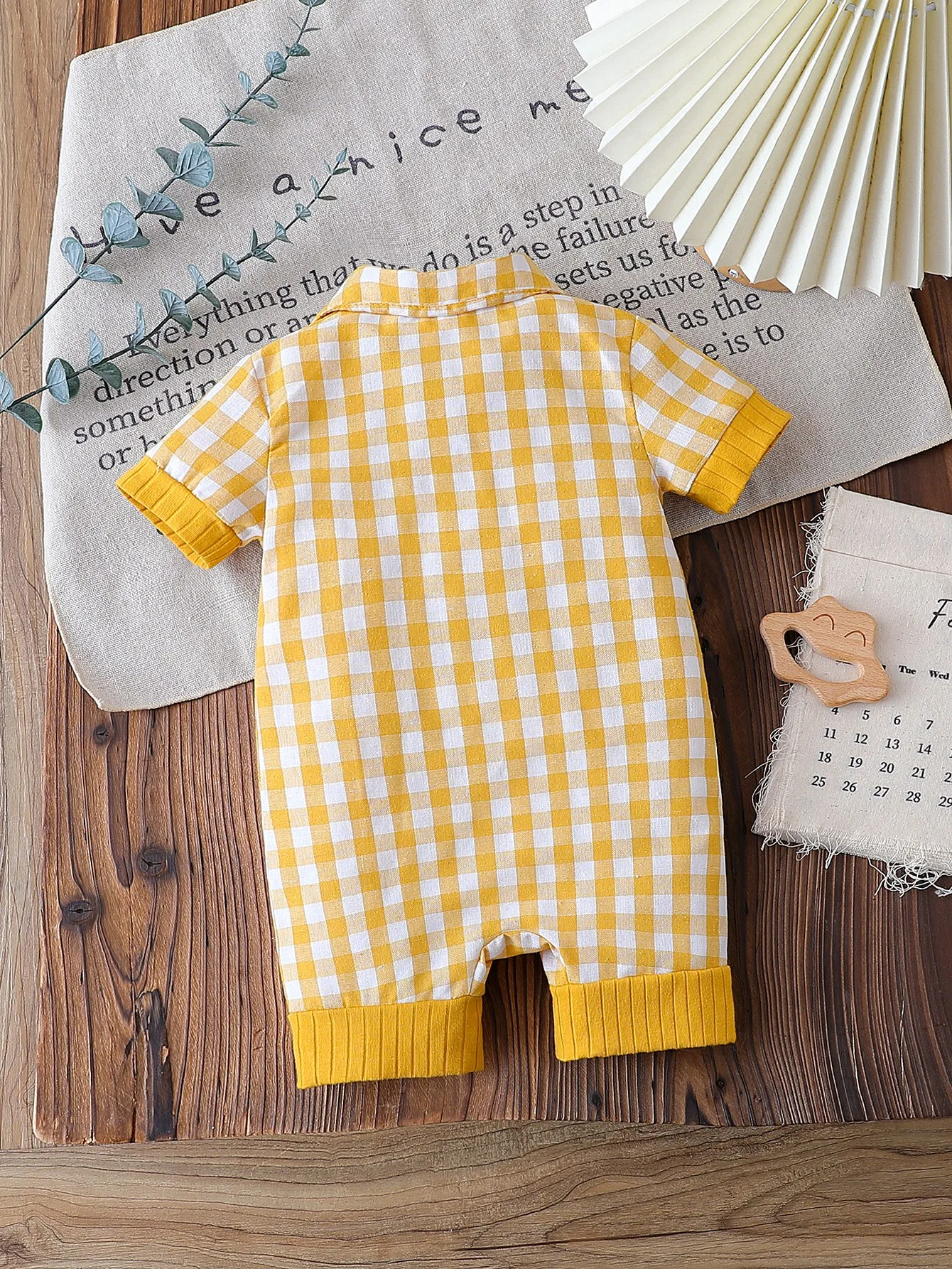 2025 Summer Infant Baby Boys Romper Plaid Print Short Sleeve Button Front Jumpsuit With Pocket Casual Clothes For Newbron