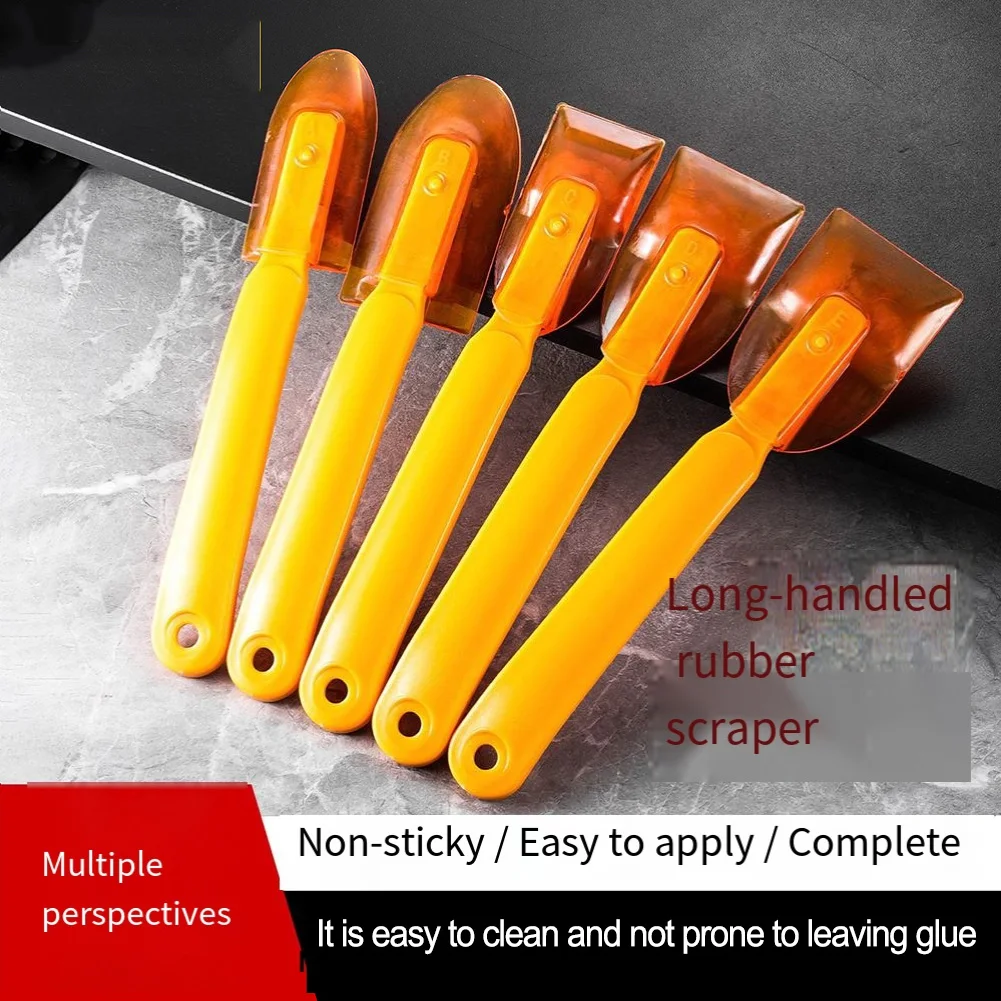 

5pcs Tile Goo Remover Tool Set Extended Hand Sticker Gunk Stripper Multifunctional Rubber Scraper 21cm,3.8-5cm For Home Cleaning