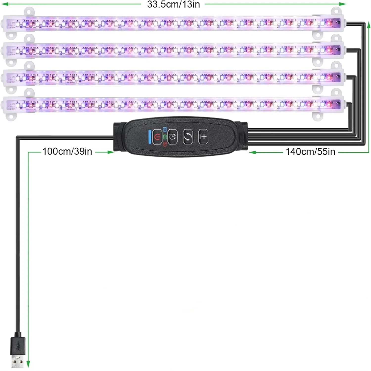 Imagem -06 - Interior Dimmable Full Spectrum Led Crescer Luz Temporizador Phyto Lâmpada para Plantas Usb dc 5v Phytolamps Hidroponia Cores