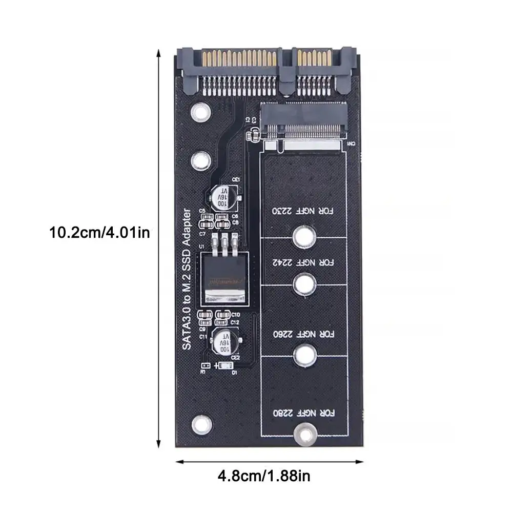 M2 To SATA3 Adapter Card High Efficiency SATA M2.SSD Convert Adapter Card NVME SSD Upgraded SATA 6 Gbps NGFF Adapter