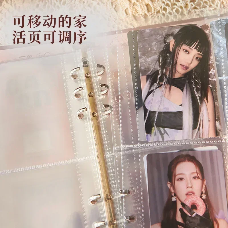 IFFVGX A5 Binder Photocard Holder Kpop Idol Photo Album with 20pcs 3/4inches Inner Pages Photocards Collect Book Cute Stationery