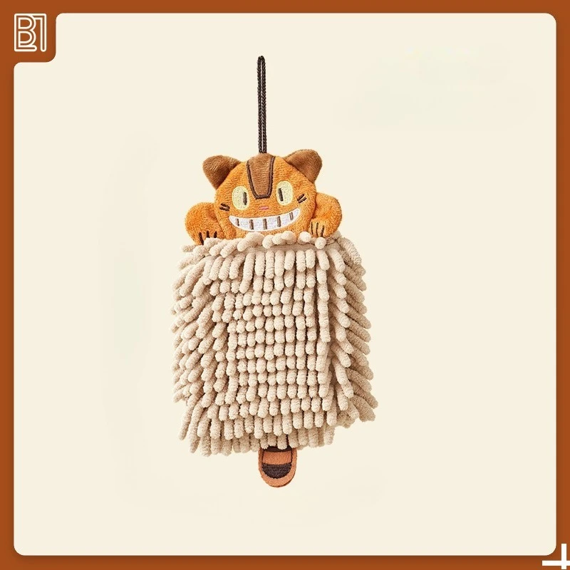

Household Cute Animal Cat Hand Towel Chenille Hanging Type Absorbent and Quick Drying Kitchen and Bathroom Towels Super Soft