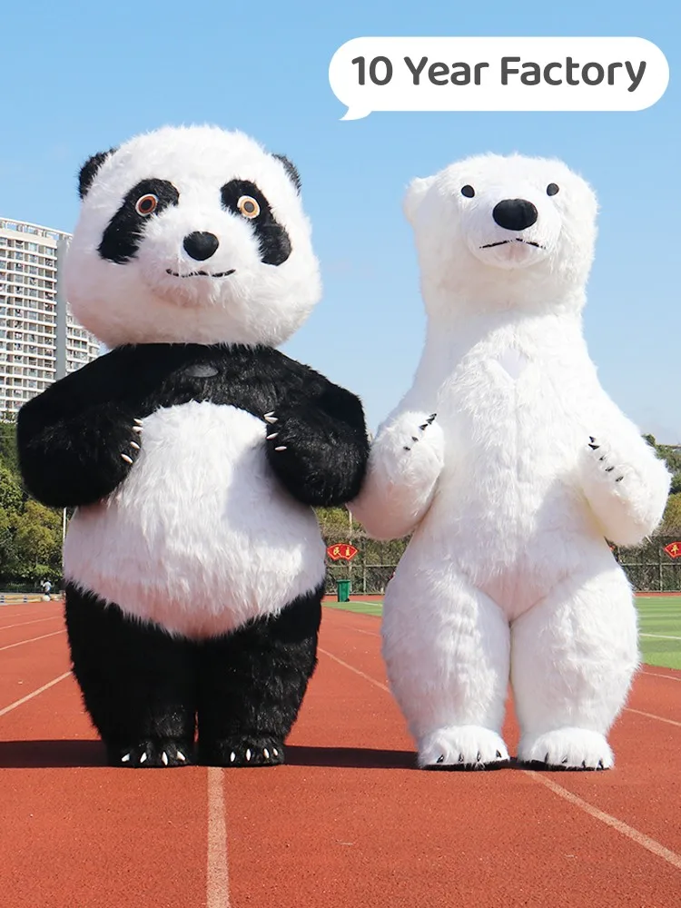 2025 New Giant Panda Inflatable Costume Street Funny Polar Bear Mascot Costume Cosplay Halloween Inflatable Mascot Costume