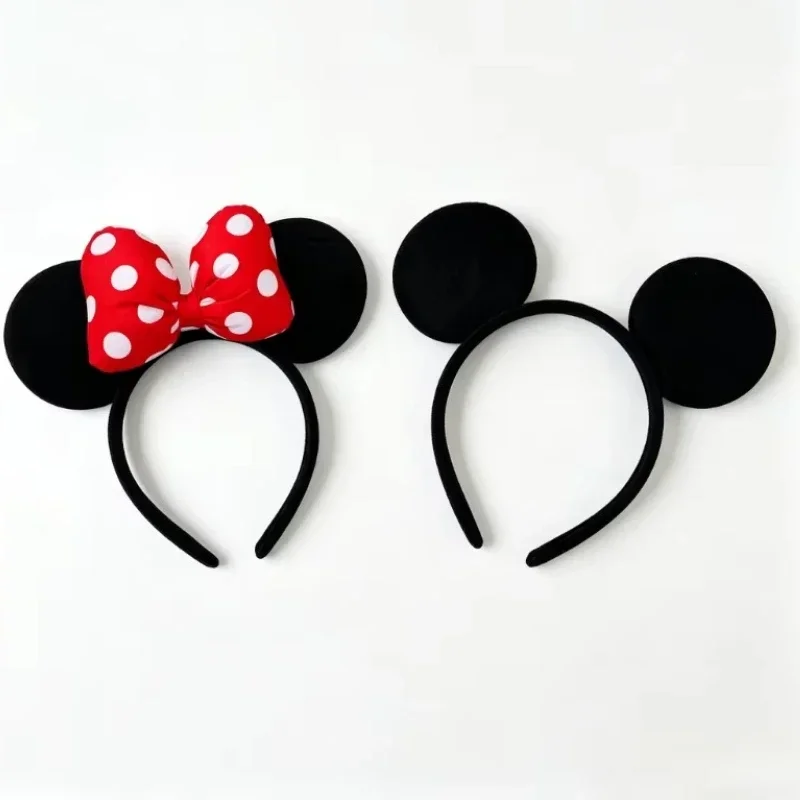 Disney Minnie、Mickey Headband, Red Polka Dot Bow Headband, Amusement Park ,Photography Decoration Hair Accessories，stage