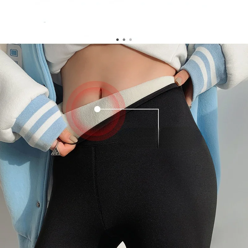 Shark Skin and Velvet Leggings Women Wear High Waist, Abdomen and Hip Lifting Yoga Tight Capris