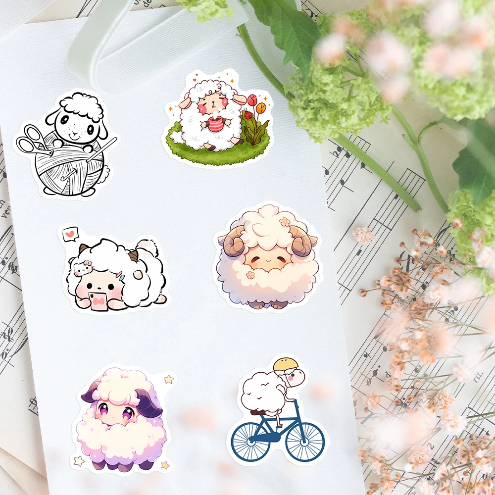لطيف الكرتون الأغنام ملصقات DIY Clipart اللعب هدية الزخرفية لسجل القصاصات غير المرغوب فيه المجلات المحمول الهاتف زجاجات الأمتعة مقاوم للماء #5