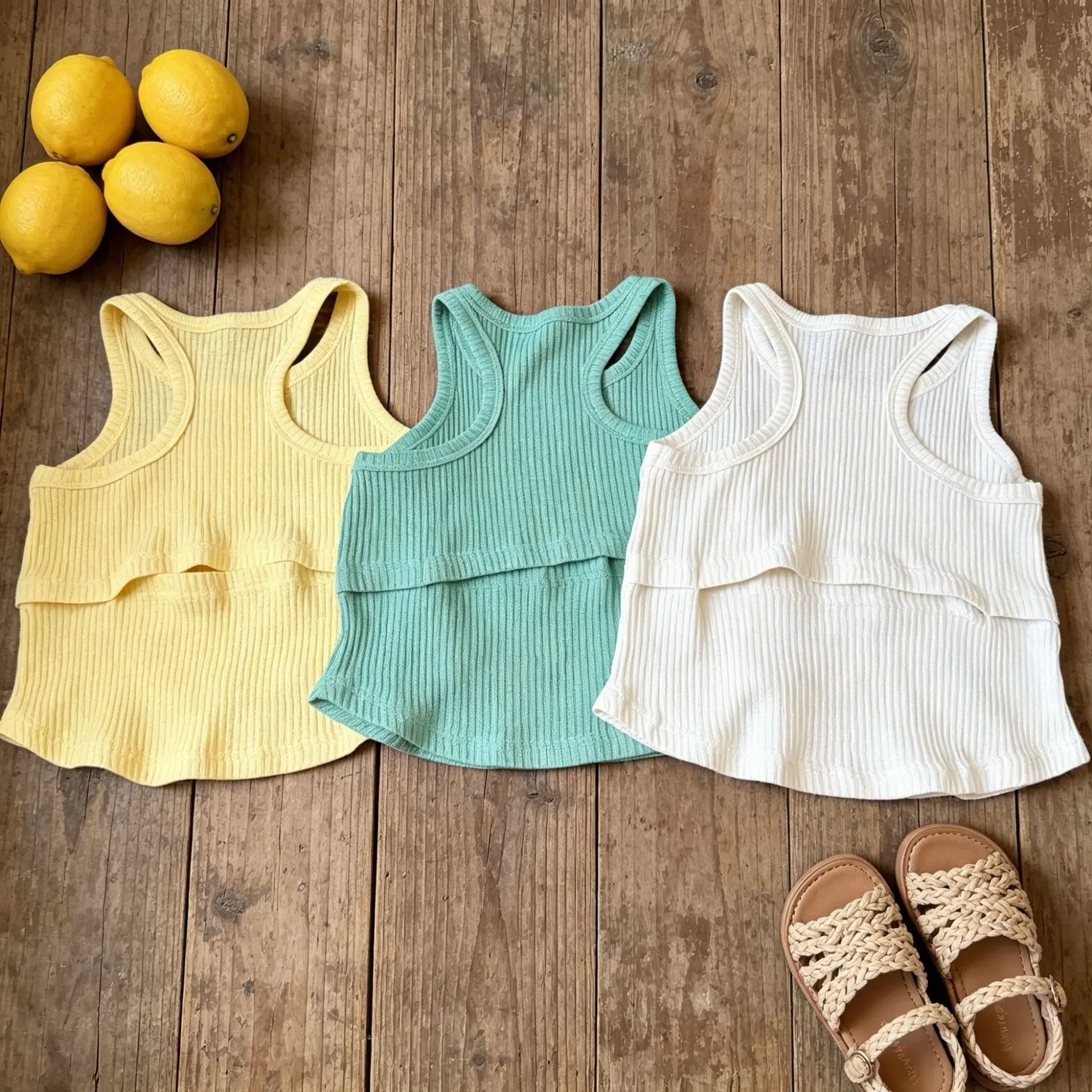 Girls' vest 2026 summer new style children's outerwear backless camisole sleeveless thin knit top
