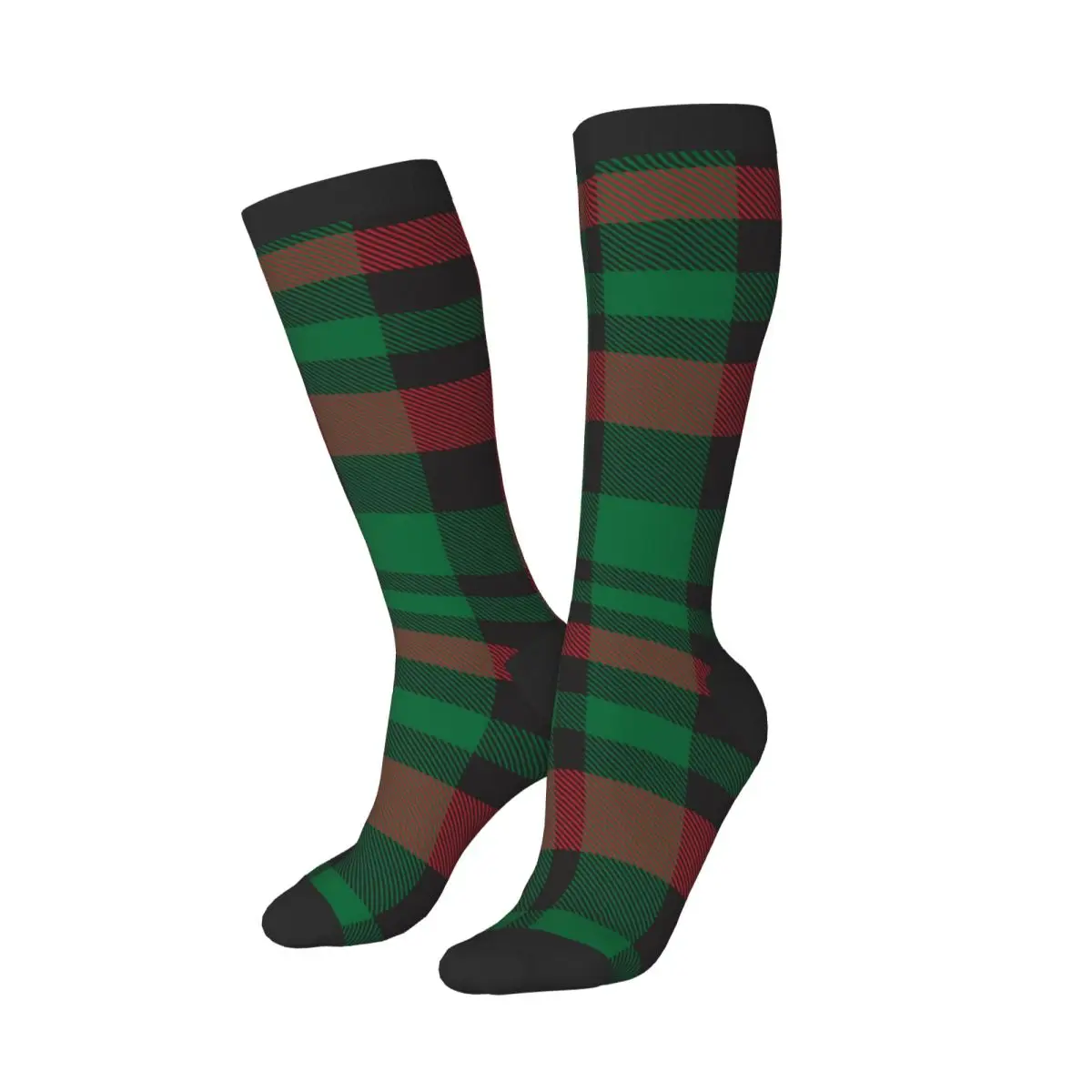 Over Knee Long Socks Christmas Plaid Checkered Tartan Pattern Thigh High Stockings Street Party Cosplay Hosiery