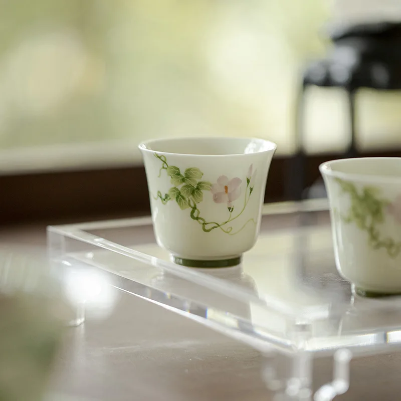 رسمت باليد صباح المجد فنجان شاي الكونغ فو طقم شاي كوب شاي سيراميك المنزلية اليشم الطين كوب واحد كوب صغير