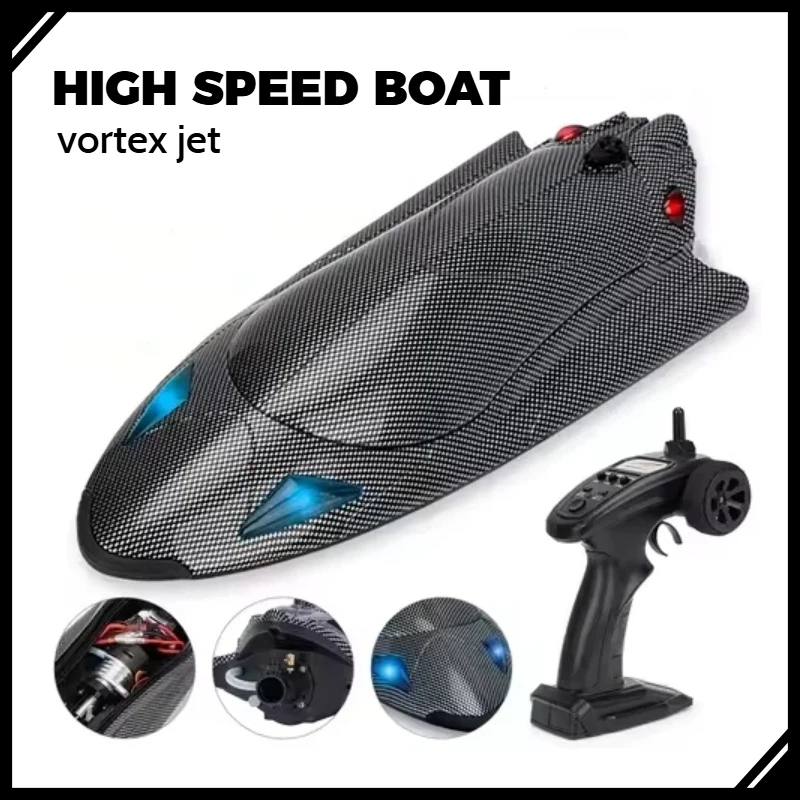 

High Speed RC Vortex Jet 2.4G Electric Water-Cooling Racing Ship with Capsize Recovery Jet Model Toy for Lake Pool Outdoor Play
