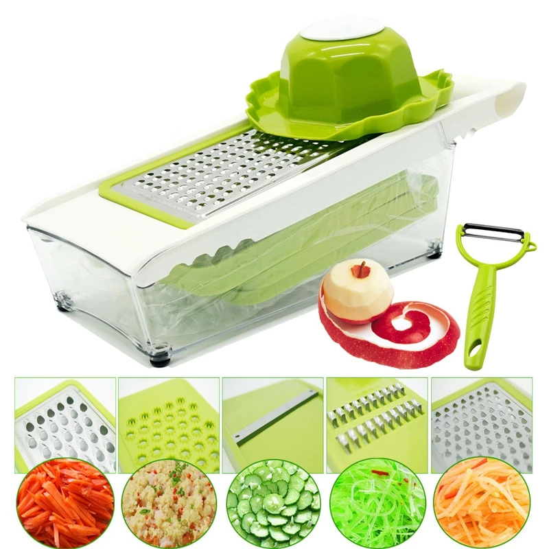 

LMETJMA Onion Chopper Pro Vegetable Chopper Mandoline Slicer Dicer With 5 Replaceable Blades Veggie Chopper Cutter KC0151