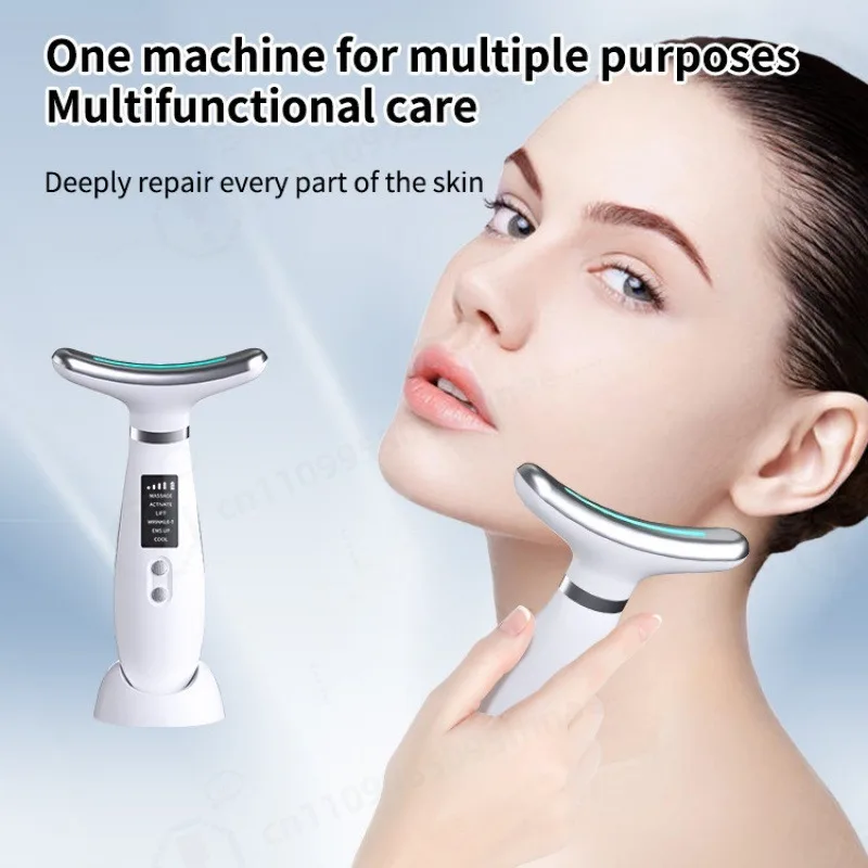 Cold Compress Neck Beauty Massager Vibration Neck Care Device Lifting Neck Skin Smoothing Lines Home Beauty Tool