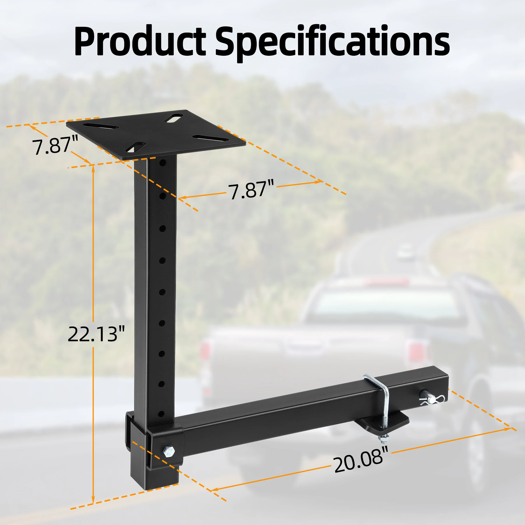 Heavy-Duty Hitch Mount Vise Plate, Cast Iron Base, Industrial-Grade Pipe Clamping for Plumbing, Automotive Repairs, Metalworking