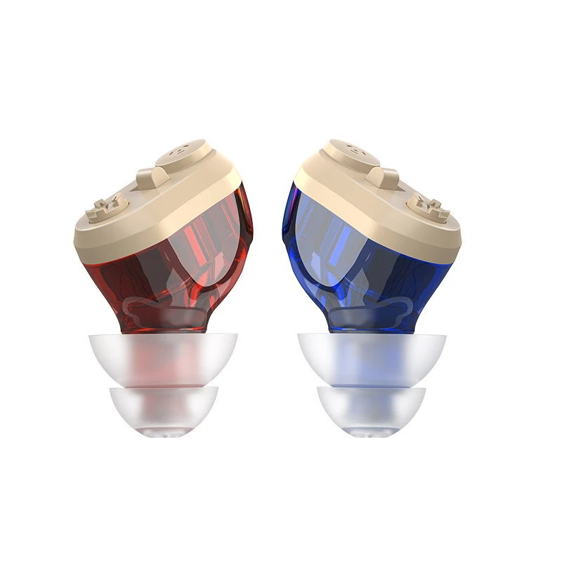 Simple Operation，Colorful Optional，Rechargeable CIC Hearing Aids Pair Rechargeable Sound Amplifier Invisible Ear Hearing Aid For