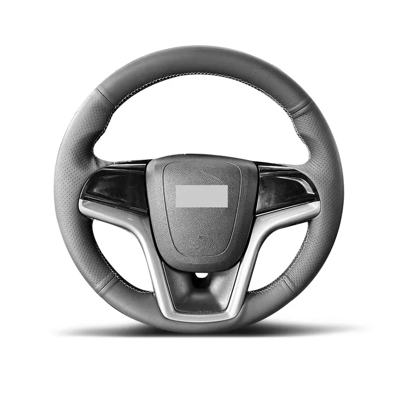 Genuine Leather Suede Steering Wheel Cover White Thread Car Accessories Specifically for Chevrolet CAMARO SS MALIBU SONIC VOLT