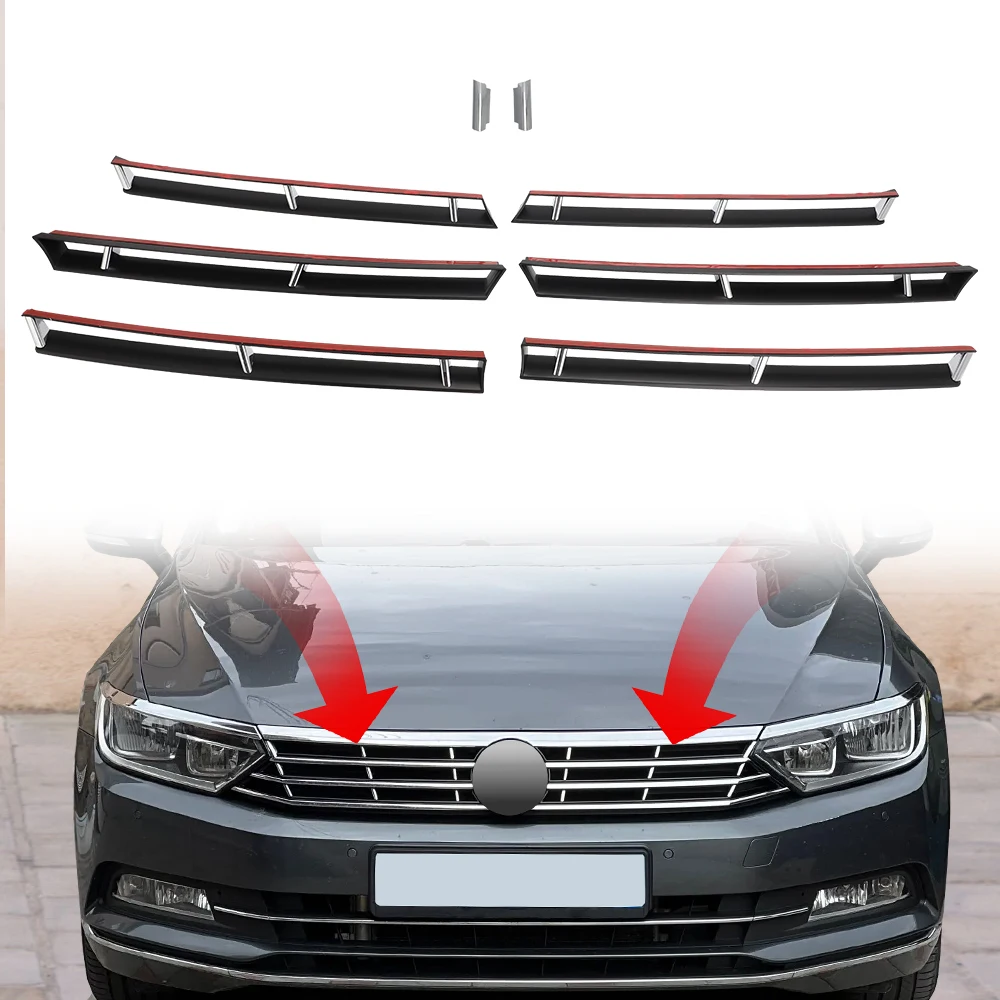 

For VW Passat B8 Front Grille Chrome Plated Decoration Strip 2015 2016 2017 2018 2019 Front Grille Chrome Plated Bright Strip