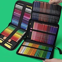 36/48/72 hole pen curtain black folding pencil case Color pencil pen insert Professional painting pencil bag student stationery 4