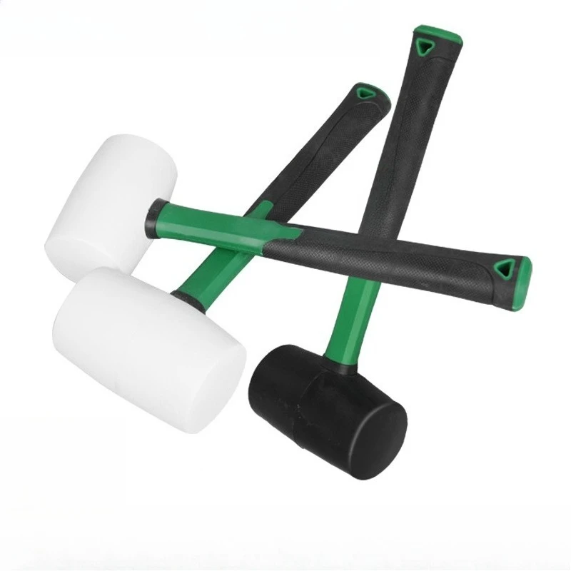 White/Black Rubber Mallet Hammer, 4 Sizes Soft Face Rubber Hammer for Flooring, Tile and Furniture Installation