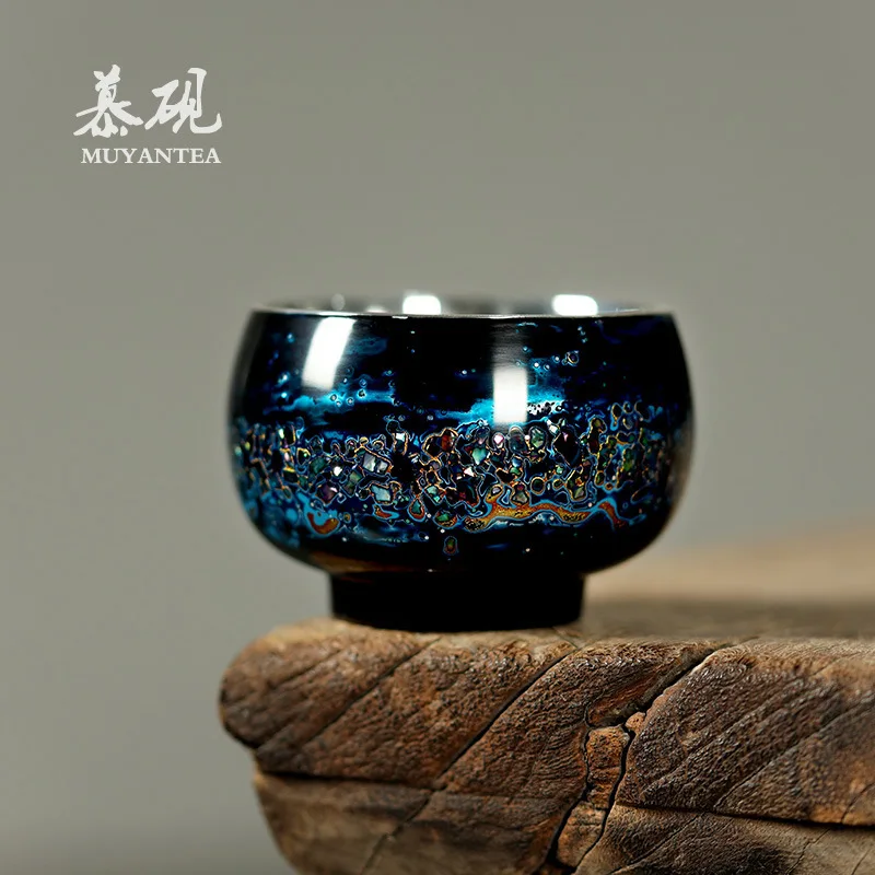 Mu Yan Handmade Lacquer Starry Sky Creative Silver-Plated Host Lin Jianjun Maple Leaf Tea Ceramic Single Cup