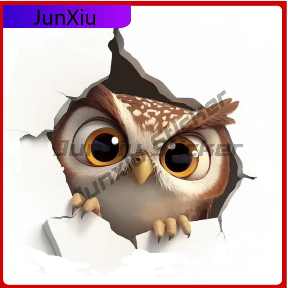 

Peeking Owl 3D Broken Vintage Car Laptop Window Bumper Waterproof Vinyl Decal Decoration Cool Vintage Cute Cute Retro Cool