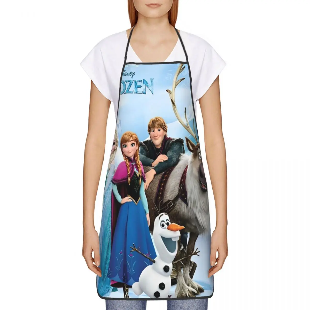 Frozen Princess Elsa Polyester Aprons Snow Queen 52*72cm Cuisine Grill Baking Bib Tablier Gift Pinafore for Manicurist