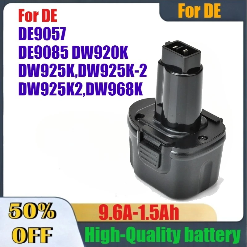 

TL-DE 9.6A 1.5Ah 2.0Ah 2.5Ah 3.0Ah 3.3Ah Rechargeable Battery for DE DE9057 DE9085 DW920K DW925K,DW925K-2,DW925K2,DW968K