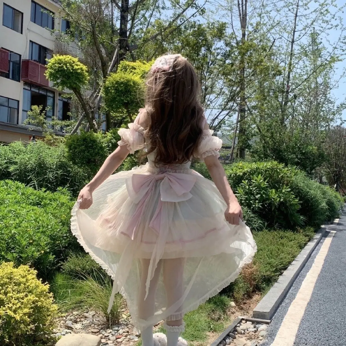 

Lolita Suspenders Dress Birthday Wear Evening for Women