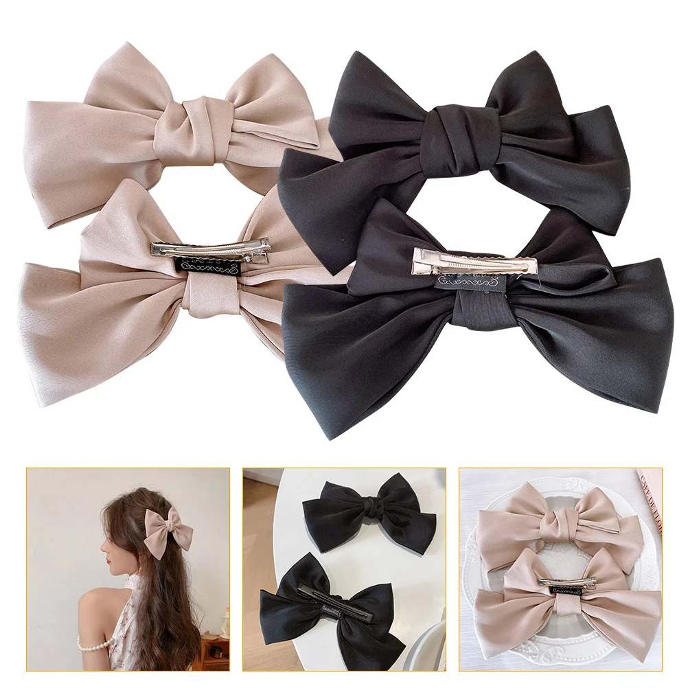 2Pairs القوس مقاطع الشعر Bowknot دبابيس الشعر إكسسوارات الشعر الأنيقة خفيفة الوزن دائم لحفلات الزفاف والعطلات يوميا