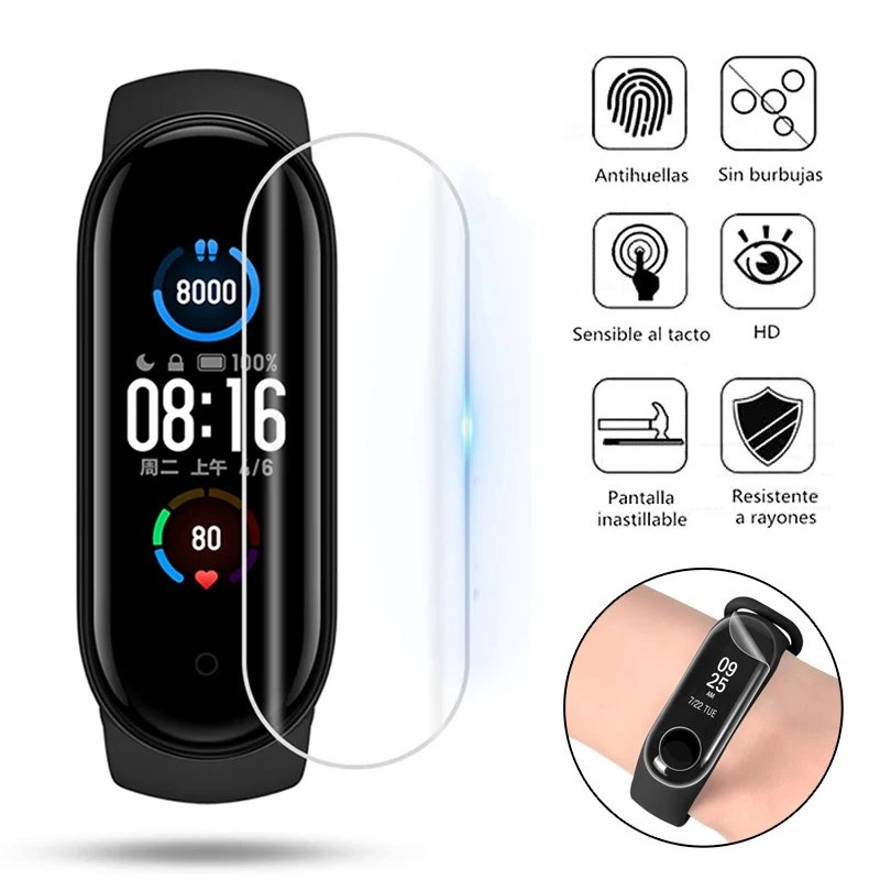 TPU Hydrogel HD Film For Xiaomi Band 8 7 Pro Full Coverage Screen Protector For Mi Band 3 4 5 6 Smartband Protective Accessories