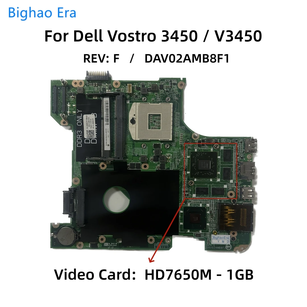 For Dell Vostro 3450 V3450 Laptop Motherboard With HM67 Chipset HD7650M 1GB-GPU DDR3 DAV02AMB8F0 CN-0GG0VM 0GG0VM GG0VM 100% New