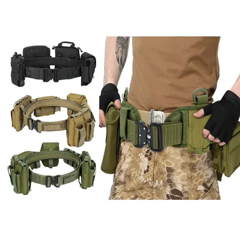

Tactical Duty Waist Seal Eight-Piece Set Multi-function Nylon Belt Security Belt Patrol Duty Belt Equipment