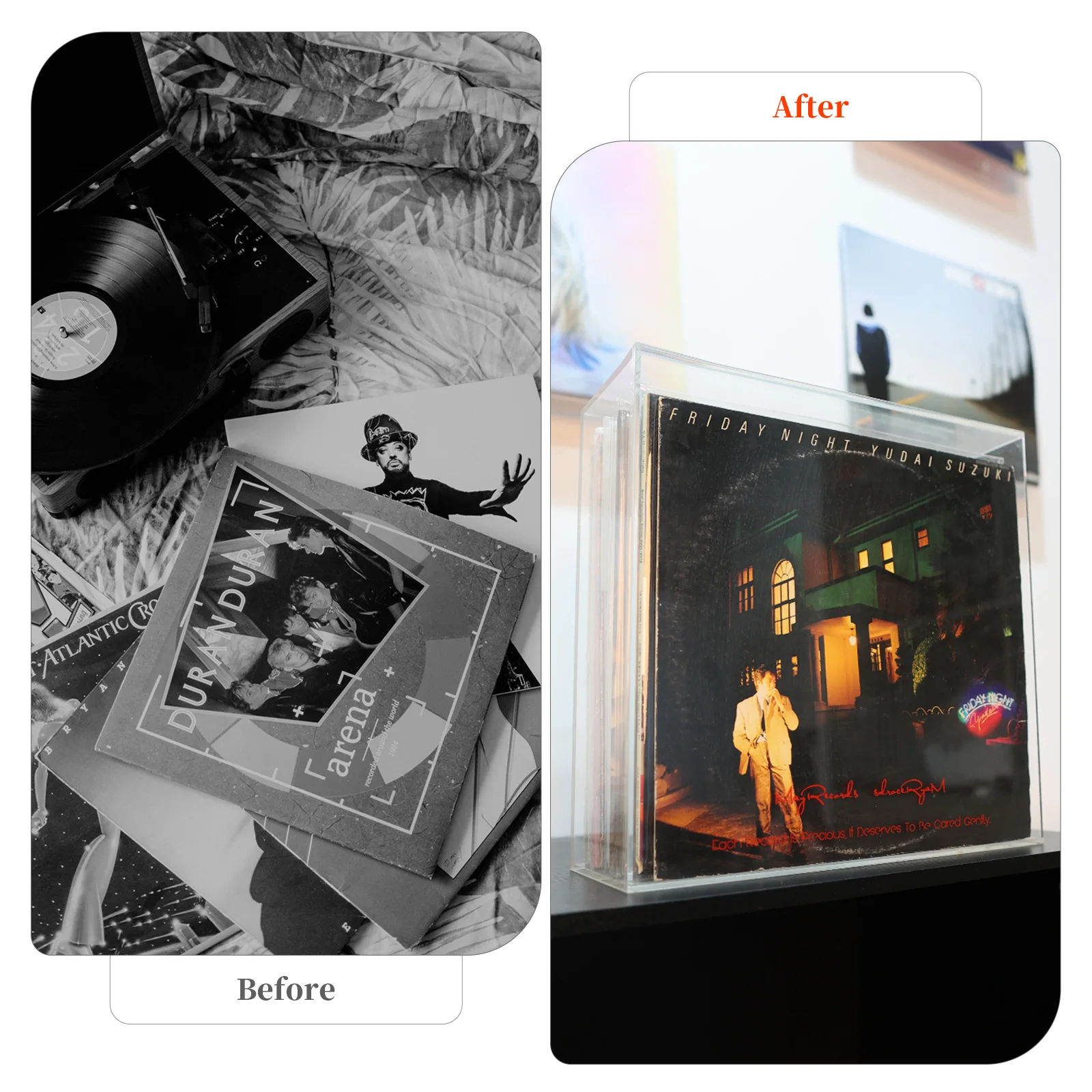 حار 12 بوصة مسجل فينيل خزانة LP جمع صندوق تخزين شفاف قرص أكريليك تخزين حامل المنزل الفينيل LP سجل المنظم