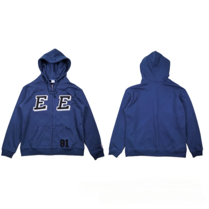 QICHE 2026 New Unisex Zip Up Hoodie Spring Autumn Embroidered Letter Pattern Sweatshirt For Men And Women