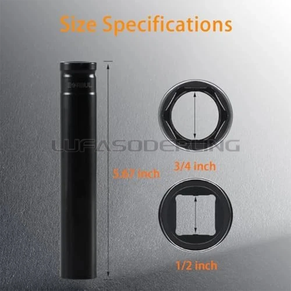 أداة مقبس إزالة مسمار القفص 3/4 بوصة لفرامل الهواء للشاحنة 800921 أداة تحرير محرك عميقة للغاية 1/2 بوصة #3