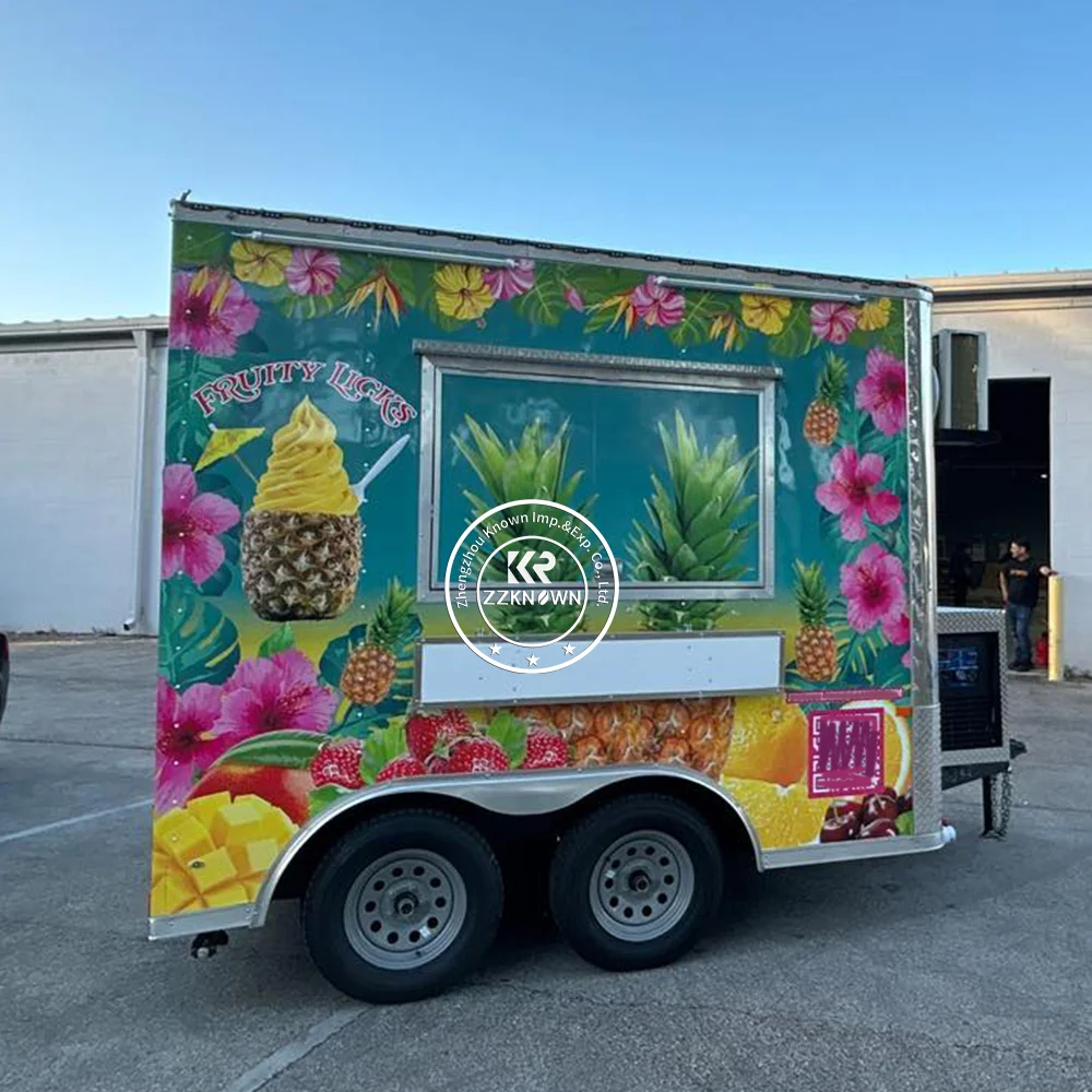 Aangepaste voedselaanhangwagen Volledig uitgerust straatrestaurant Hotdogwagen Koffiewinkel Kiosk Concessie Voedselwagen Mobiele keuken