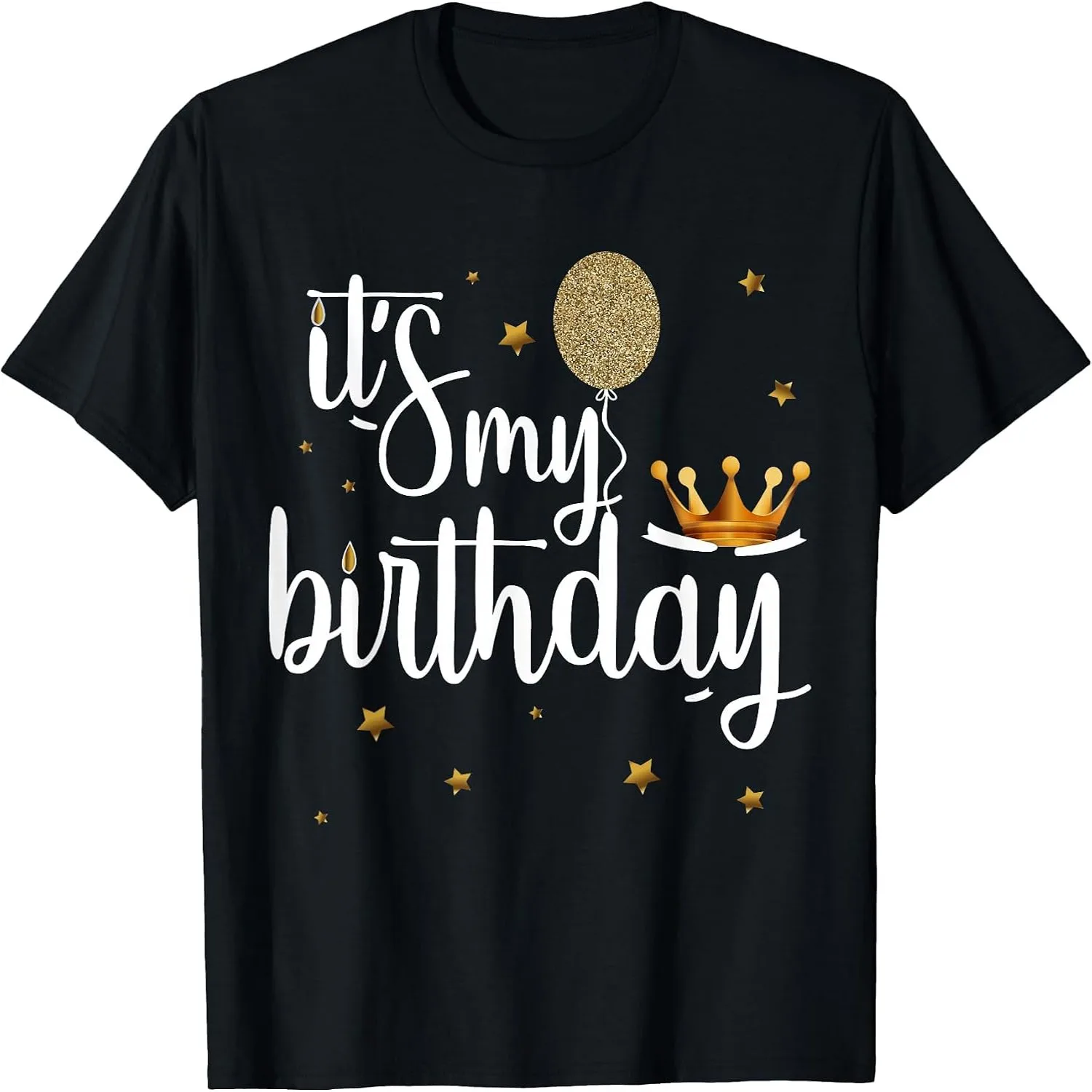 Its My Birthday Shirt Women Girl Kids Funny Crown Balloons T-Shirt