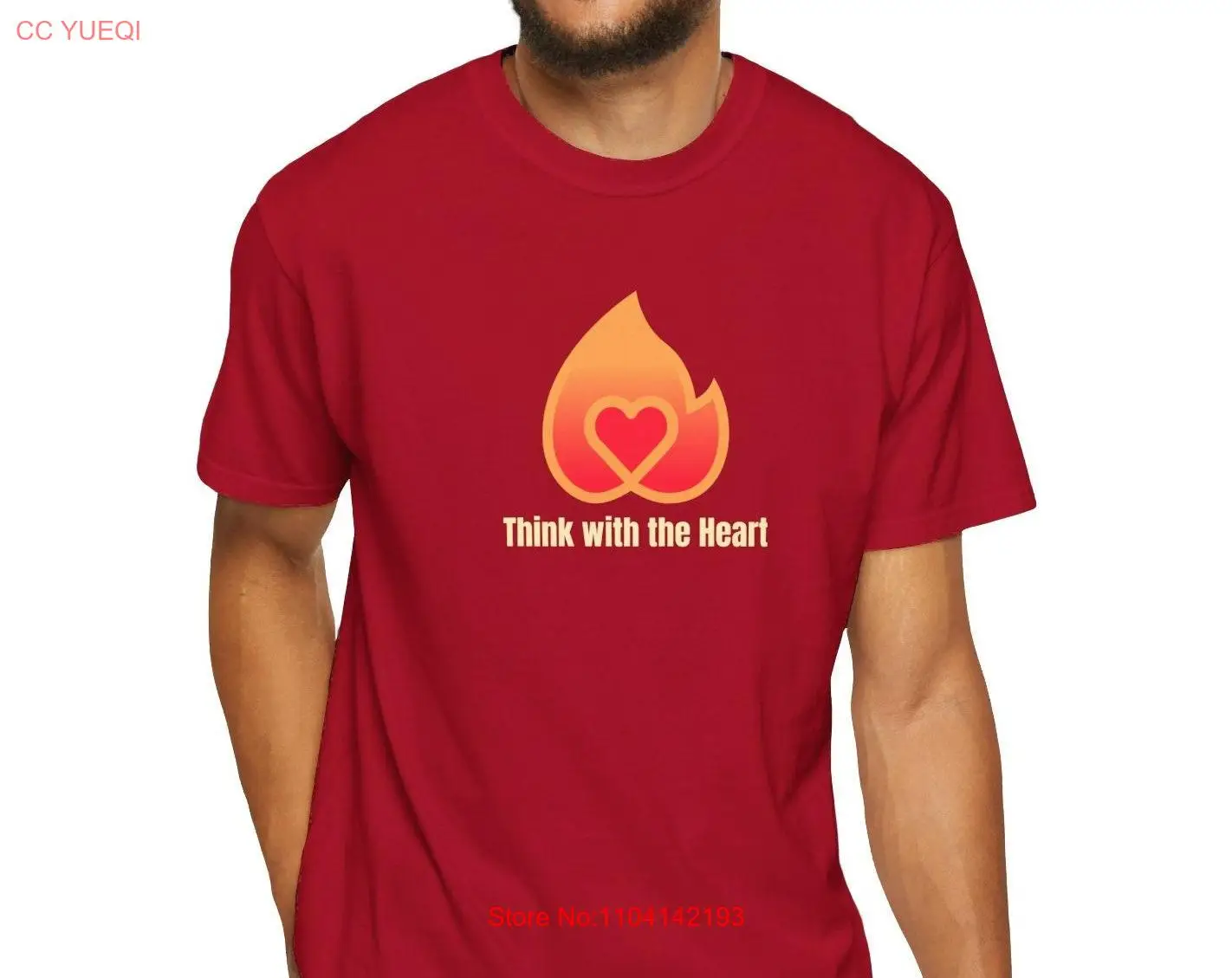 Think with the Heart T shirt Compassion Empathy Soft Cotton Inspirational Apparel Intuitive Living long or short sleeves