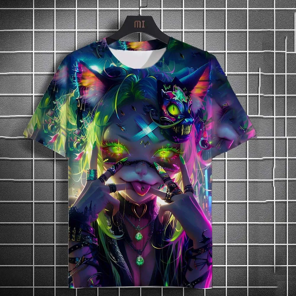 Anime-Muster 3D-Druck Herren T-Shirt Japanischer Stil Lässig Atmungsaktiv Freizeit Schnelltrocknend Outdoor Streetwear Stil Sportbekleidung – Detail 8