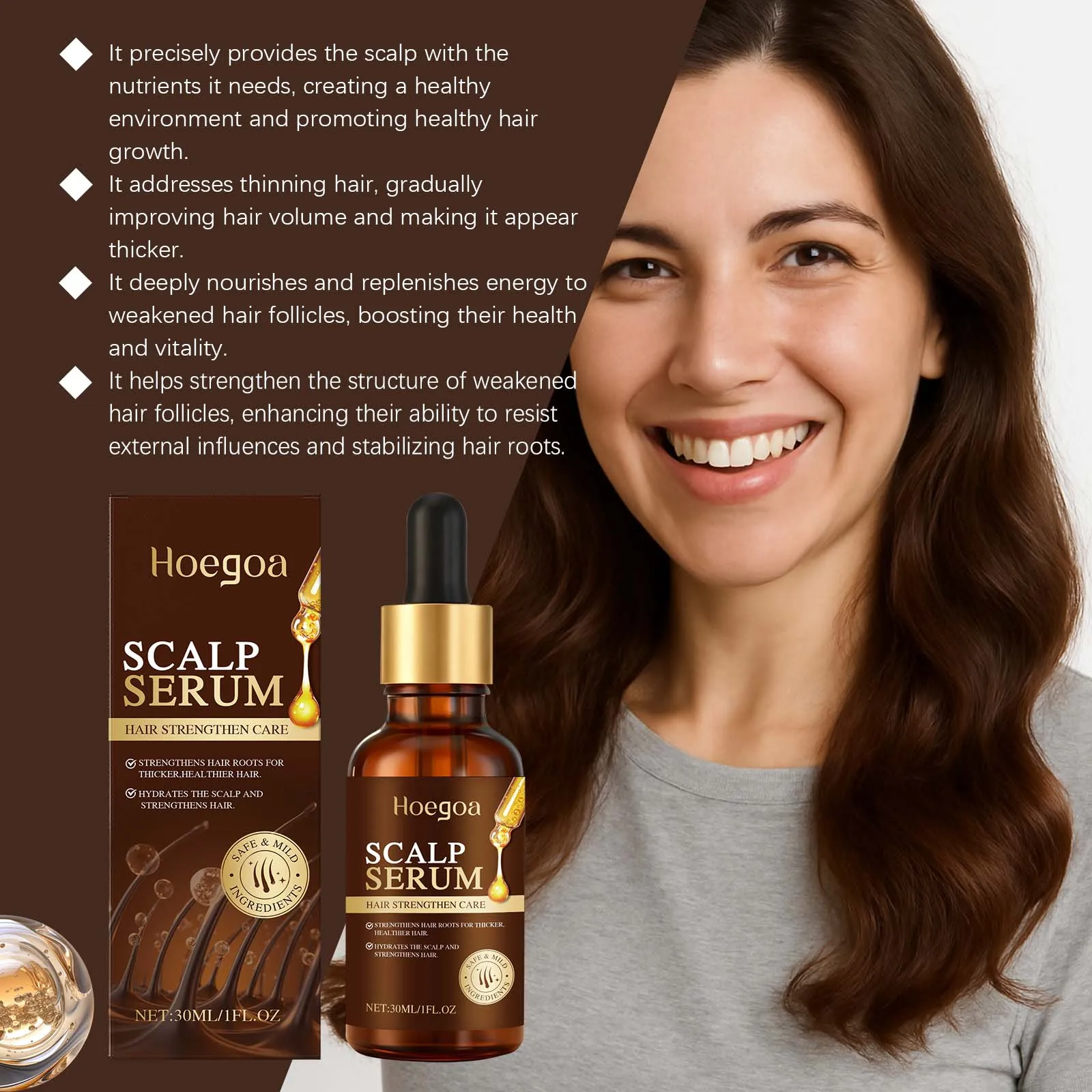 Haargroei Serum Haargroei Dikker Voorkomen Haaruitval Anti Kroeshaar Breuk Reparatie Beschadigd Voedende Haren Hoofdhuidverzorging Olie