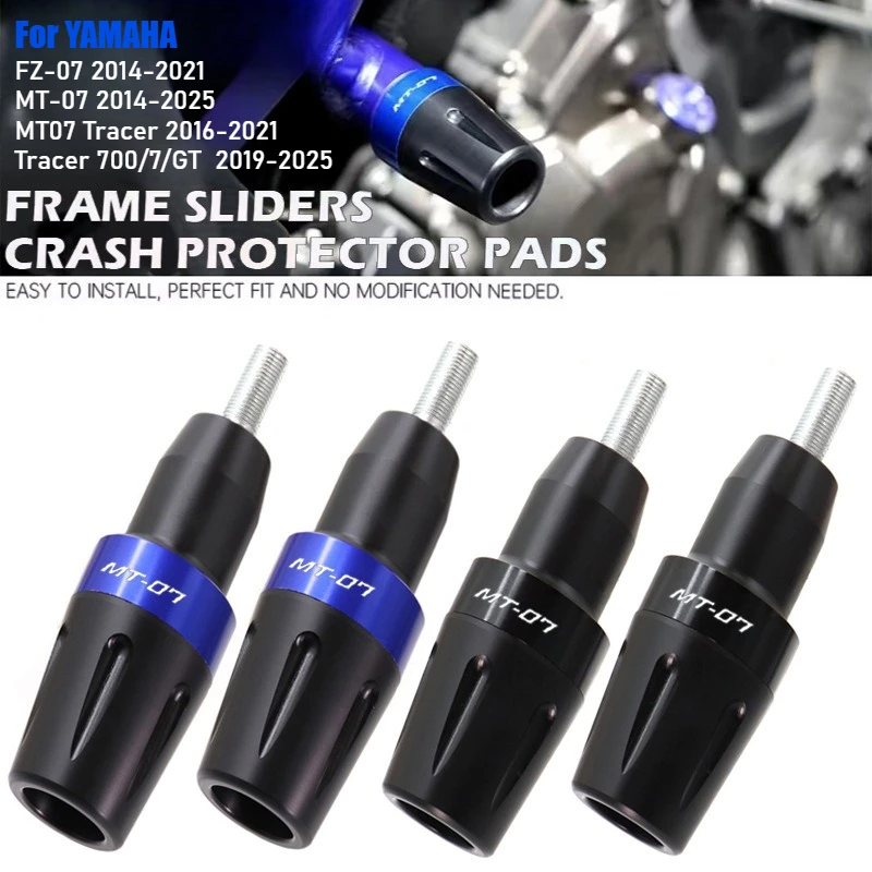 

For YAMAHA MT-07 MT07 2014-2025 FZ07 Tracer 700/GT 7 Motorcycle Frame Sliders Crash Protectors Falling Protection Accessories