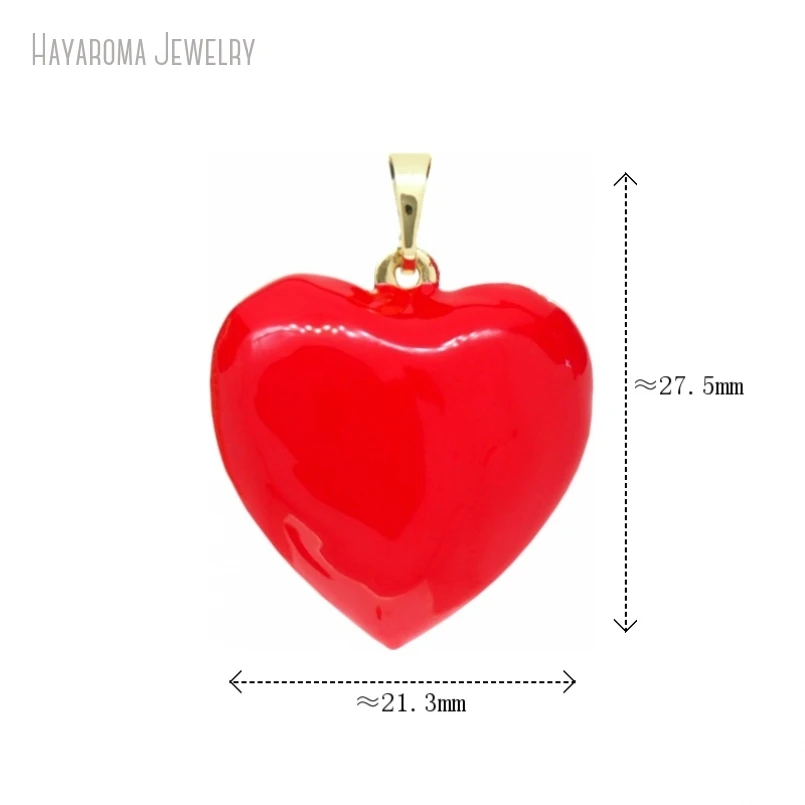 

5Pcs Red Copper Gold Color Wholesale Gift For Her Jewelry Metal Hearts Heart Shape Point Pendant PM54216
