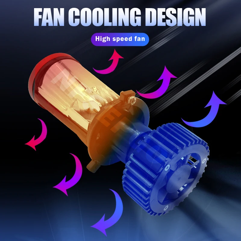 H4 جهاز عرض (بروجكتور) ليد عدسة صغيرة السيارات H4 LED المصباح Y6D Y7D Y8 لمبات عدة تحويل مرحبا/منخفضة 120 واط توربو مروحة سيارة مصباح دراجة نارية #3