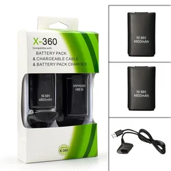 2Pcs 4800mAh Rechargeable Battery With 1 Charging Cable for Xbox 360 Gamepad Batteries Wireless Controller Battery Wholesale