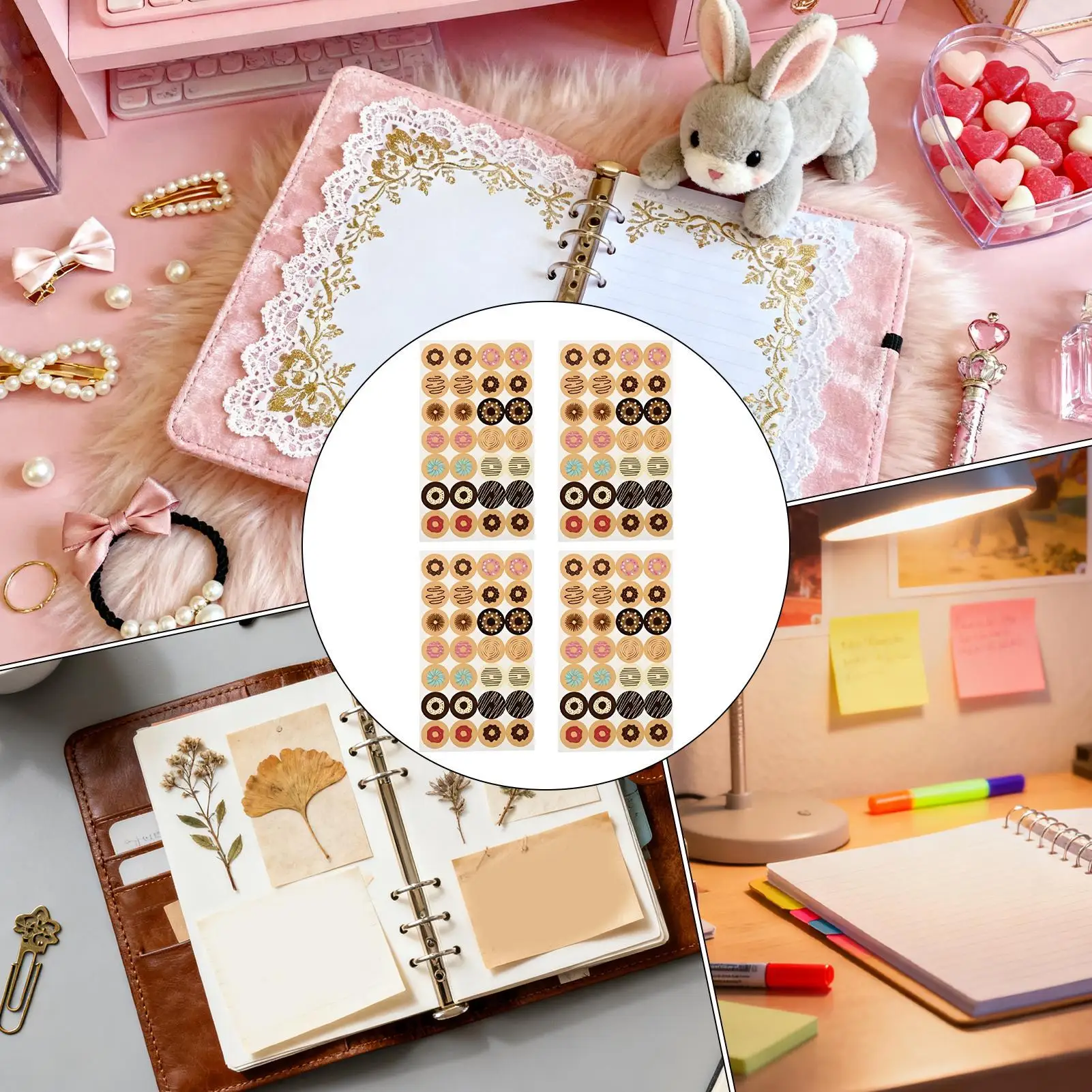 ملصقات ثقب الموثق دوائر لاصقة مستديرة واقيات ثقب ذاتية اللصق للورق لصياغة الملاحظات السائبة حزمة لوازم الكتب #4